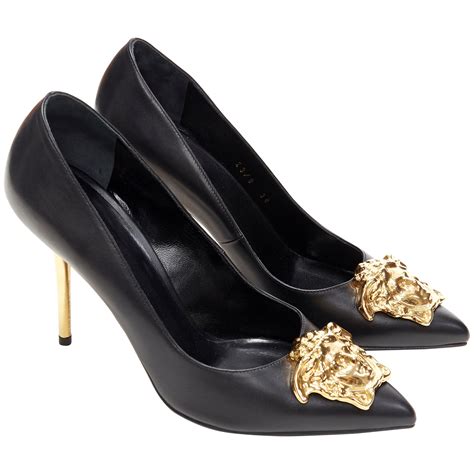 versace black and gold heels|versace tribute high heels.